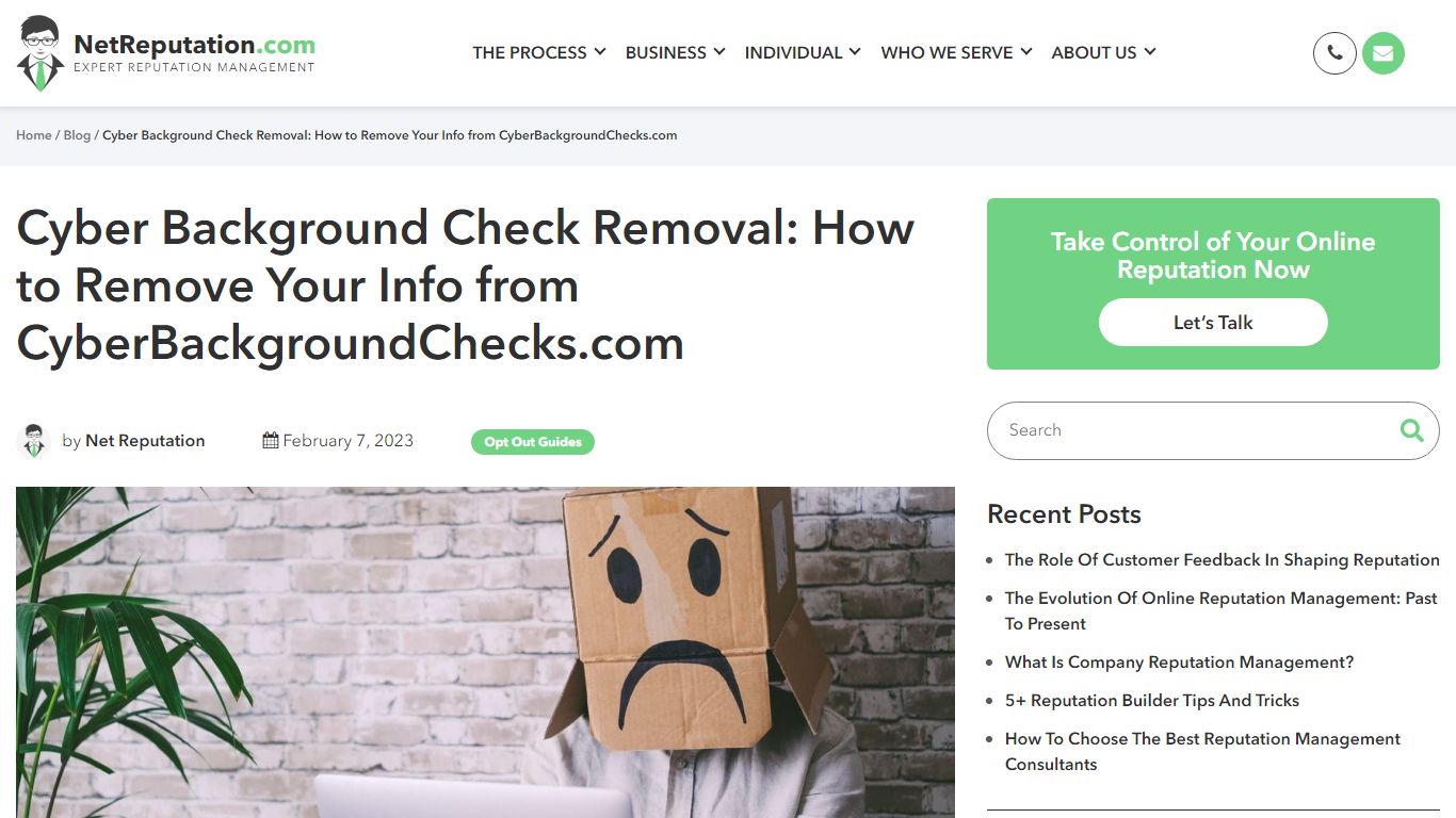Cyber Background Checks Opt-Out Guide - NetReputation